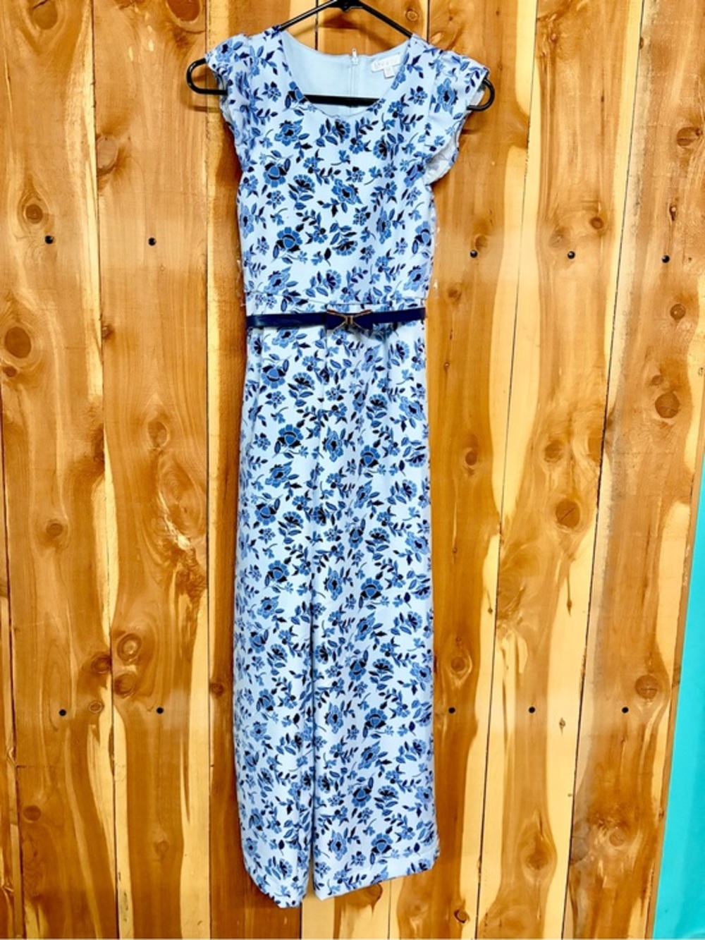 Girl’s Blue Flower Jumpsuit